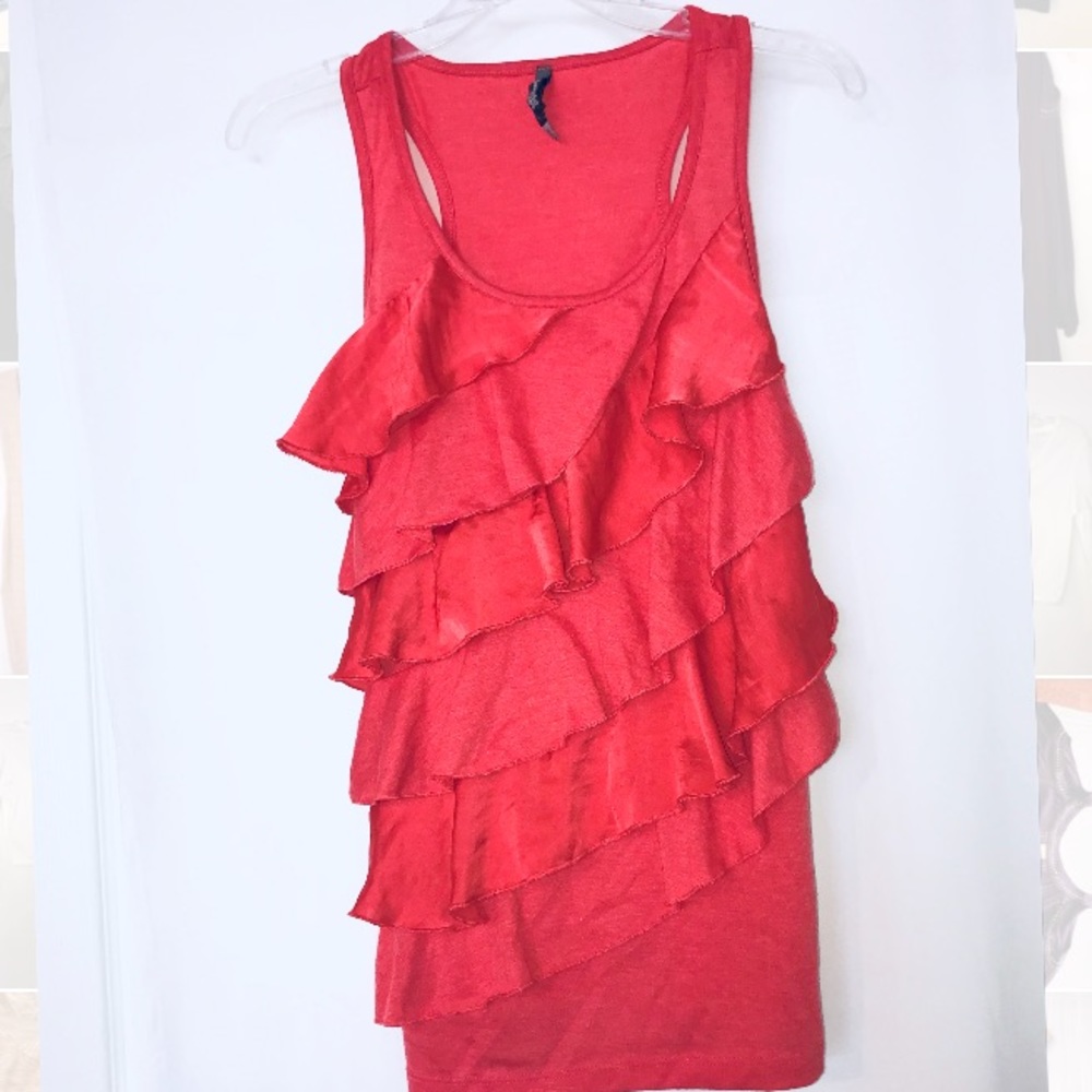 Coral ruffle tank! New without tags!!!